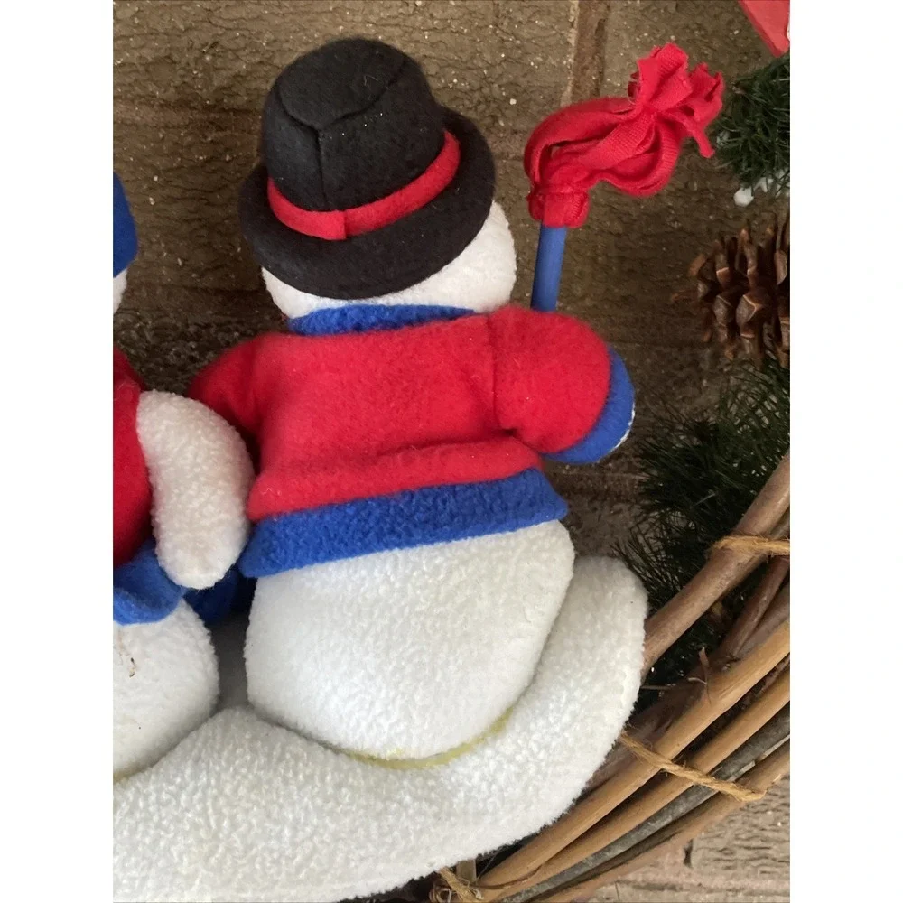 Vintage Ole Miss Rebels Holiday Wreath Christmas Snowmen College Football Rare.